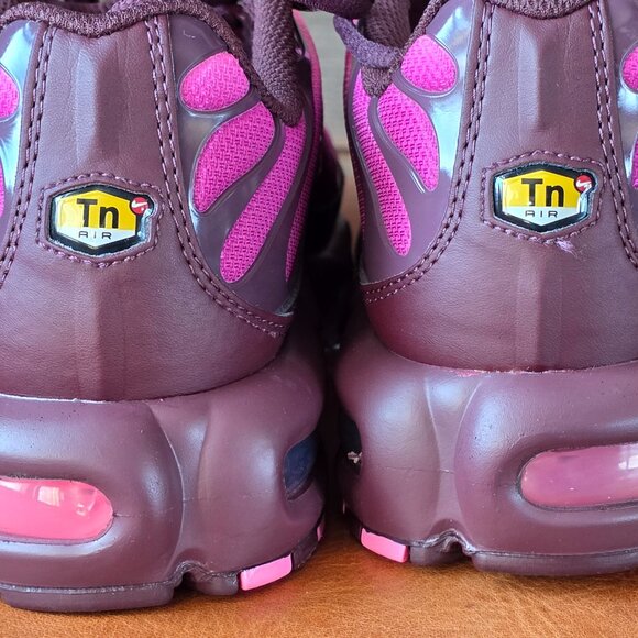 Nike Air Max Plus TN Womens 8.5 Pink Burgundy Tuned Air Sneakers Like New - Picture 4 of 14